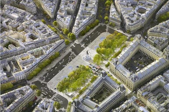 Le projet officiel : suppression totale de la circulation au Nord et au Centre de la place Le projet officiel : suppression totale de la circulation au Nord et au Centre de la place