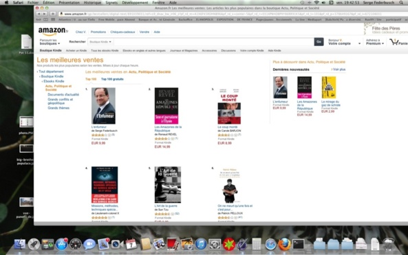 L'Enfumeur en état de lévitation ! Le livre de Serge Federbusch n°1 des ventes numériques sur Amazon, catégorie actualité et politique !