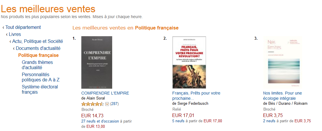 Classement Amazon